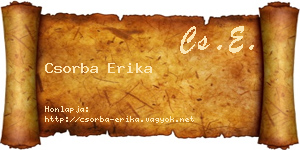 Csorba Erika névjegykártya